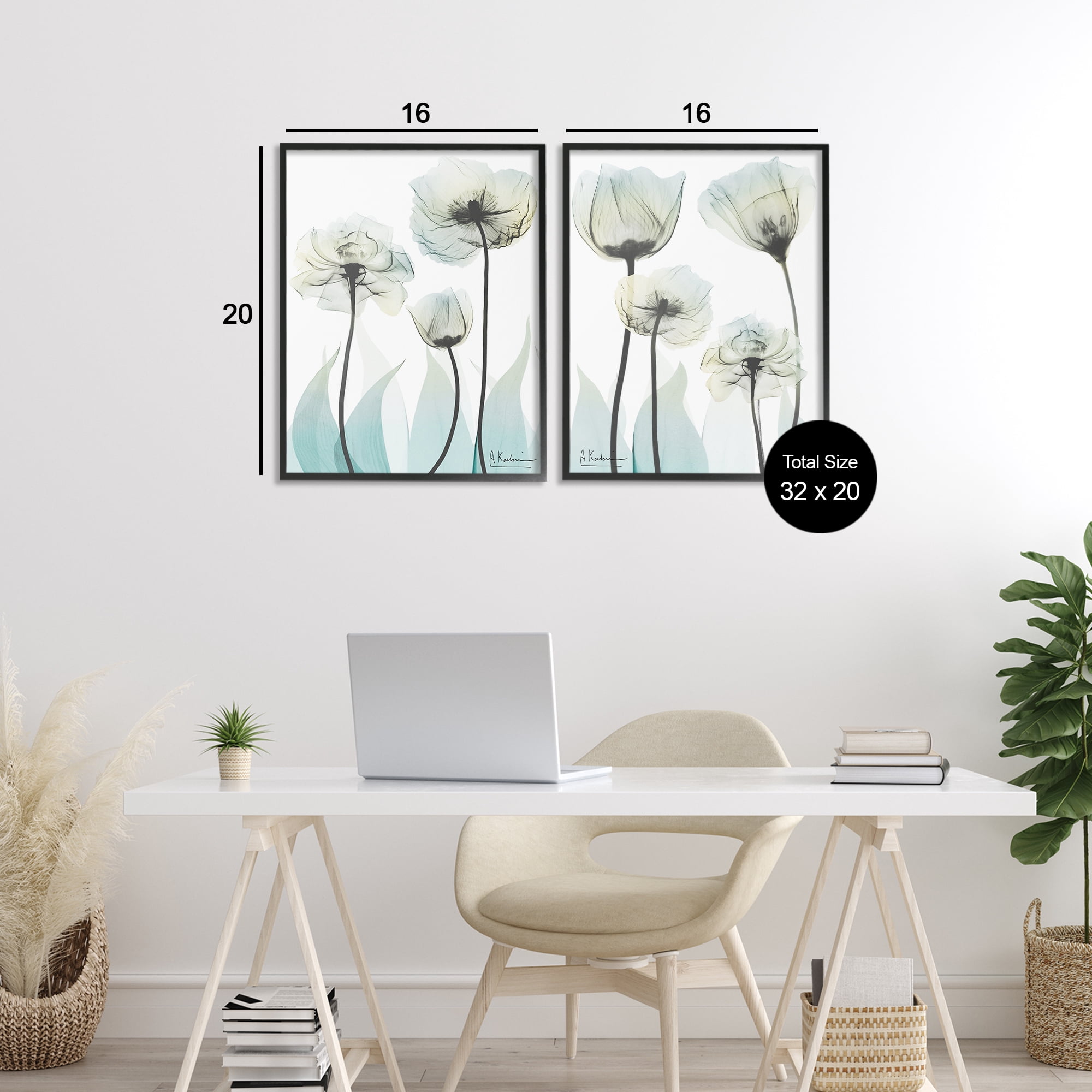 Stupell Industries Luxury Of Creation Flowers 2 Piece Black Framed Giclee Art Set, design by Albert Koetsier