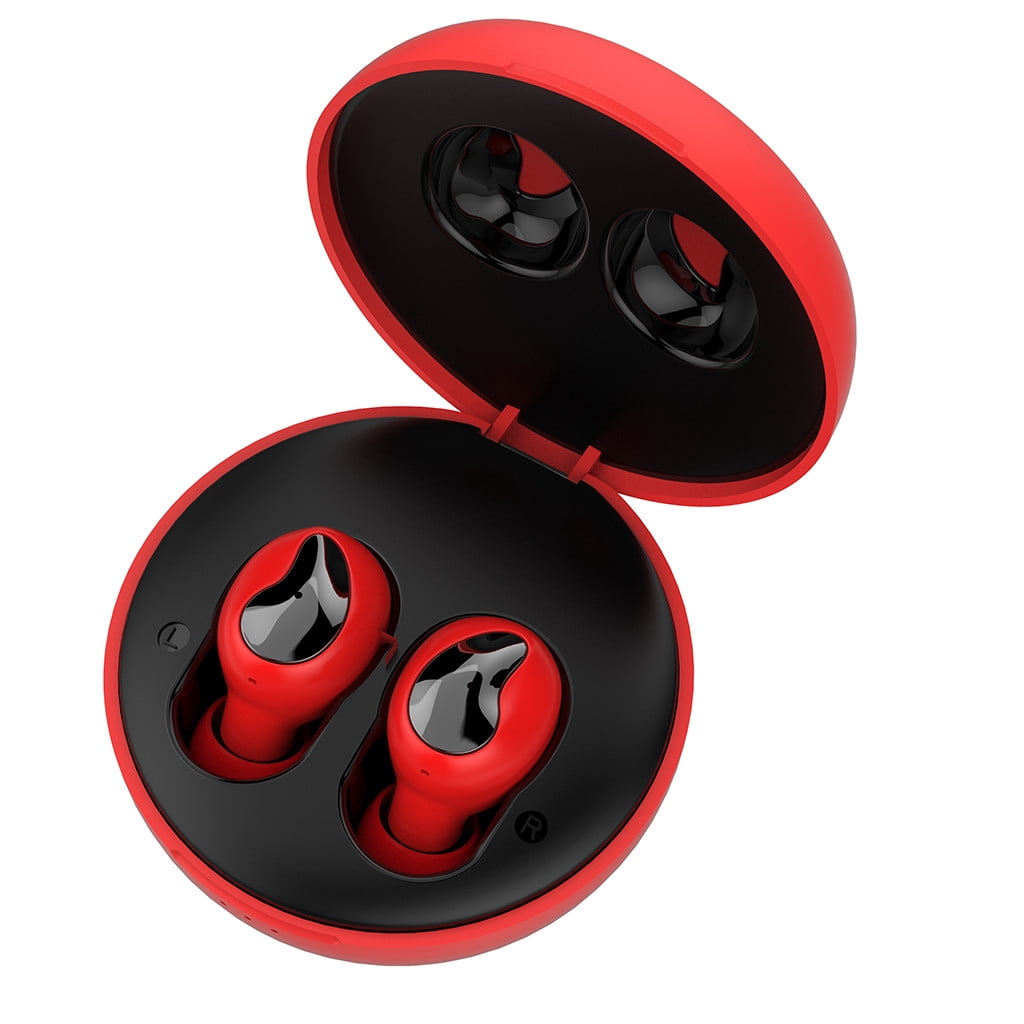 Go Air Pop True Wireless Bluetooth Earbuds & Charging Case - Mauve, Dual Connect, IPX4 Sweat Resistance, Bluetooth 5 Connection, 3 EQ Sound Settings Signature, Balanced, Bass Boost - Black,Red
