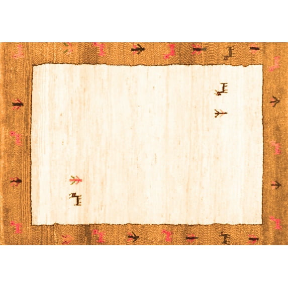 Ahgly Company Indoor Rectangle Solid Orange Modern Area Rugs, 8' x 12'