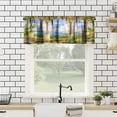 thumbnail image 2 of Italian Valance Curtain Old Stone Arch View The Sea Balcony Fresco Garden Plants Art Windows Short Curtain Valances for Kitchen Living Room Farmhouse Decor with Rod Pocket, One Panel 54X18 Inches, 2 of 6