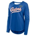 thumbnail image 2 of Women's Fanatics Royal Florida Gators Training Camp Core Long Sleeve V-Neck Fashion T-Shirt, 2 of 3