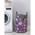 thumbnail image 3 of Floral Laundry Bag, Botanical Natural Theme Flower and Leaves with Yellow Berries Artwork, Hamper Basket with Handles Drawstring Closure for Laundromats, 13" x 19", Sea Blue Lime Green, by Ambesonne, 3 of 4