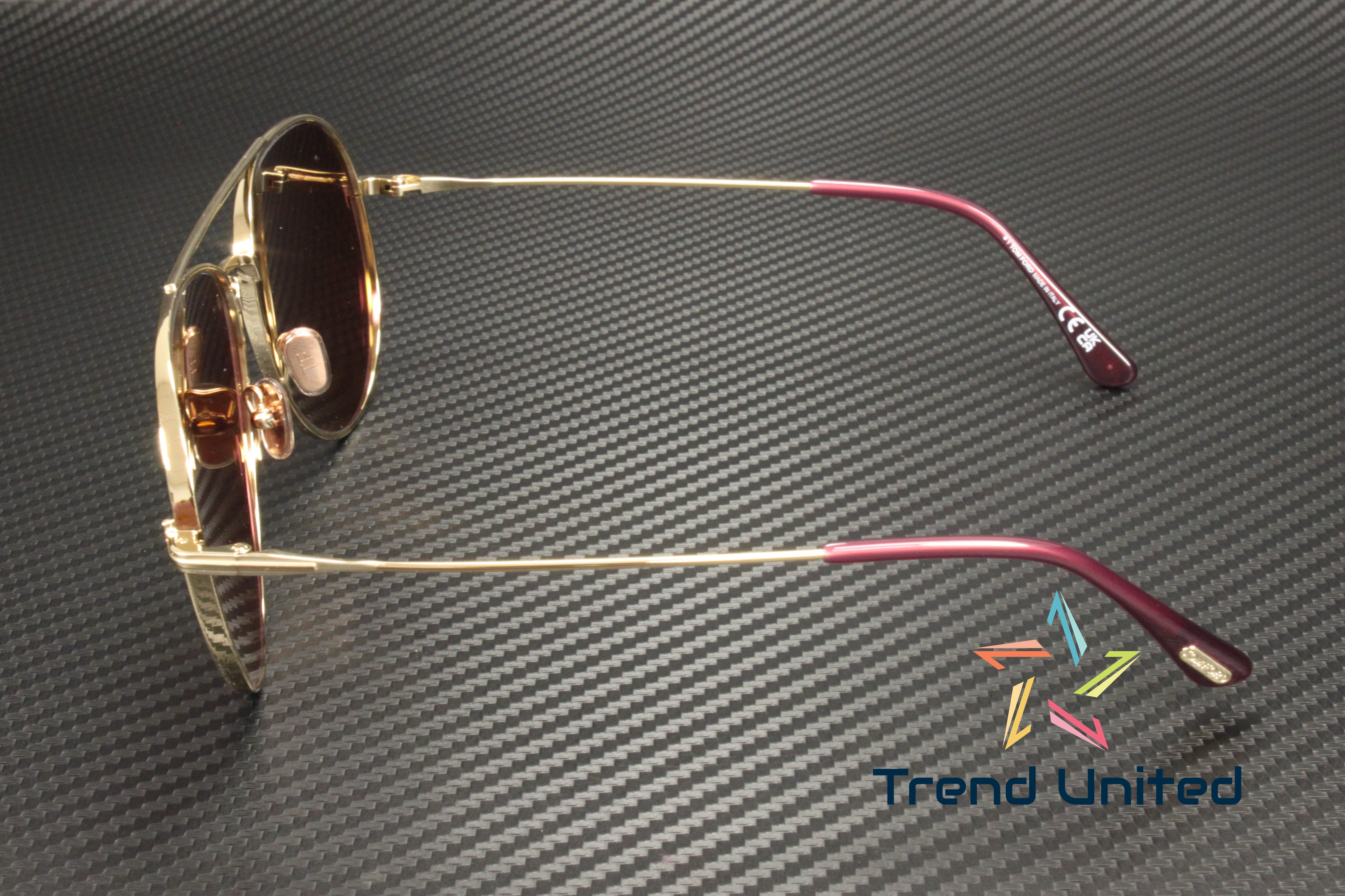 Tom Ford Aviator FT0996 32Y Gold Metal Frame, Violet 62mm  display picture 1