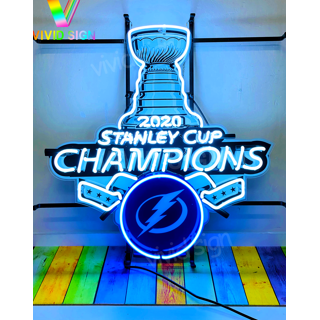 Tampa Bay Lightning 2020 Stanley Cup Lamp Neon Light Sign 24x20 HD Vivid