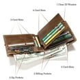 thumbnail image 6 of RFID BLOCKING Men's Bifold Leather Card Holder Wallet Convenient Purse w/ Zipper, 6 of 6