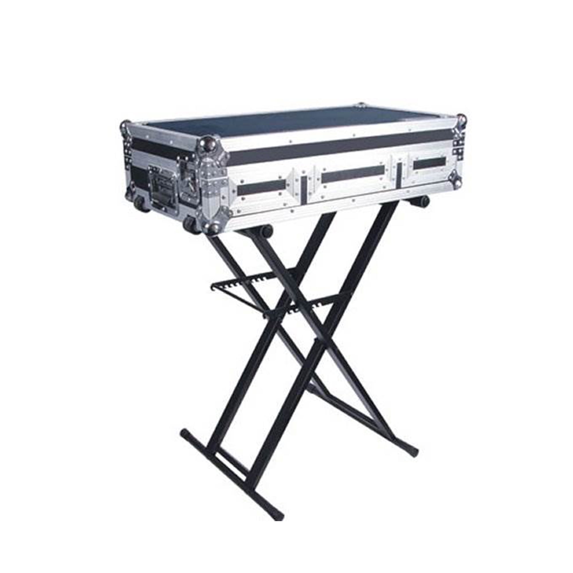 Odyssey Portable Pro DJ Coffin Mixer Keyboard X-Stand w/ Rubber Pads (2 Pack)