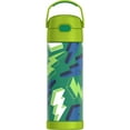 thumbnail image 1 of Thermos Kids Bouteille d'eau isotherme en acier inoxydable avec bec verseur et couvercle, 470 ml, Lightning Bolt, 1 of 5