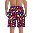 thumbnail image 3 of KLL Colorful Hearts Men's Casual Summer Beach Shorts Hawaiian Shorts with Pockets-3X-Large, 3 of 5