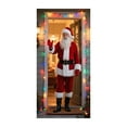 thumbnail image 2 of JilgTeok 1 Packs Christmas Curtain Door Hanging Fabric Santa Claus Puppy Holiday Decor for Outdoor Indoor Photo Background Party Decoration Large Size 72x35 inches, 2 of 6