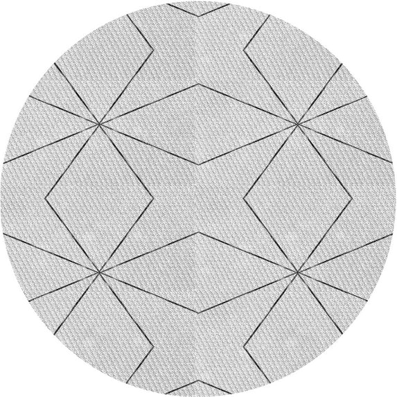 Ahgly Company Machine Washable Indoor Round Transitional Platinum Gray Area Rugs, 4' Round