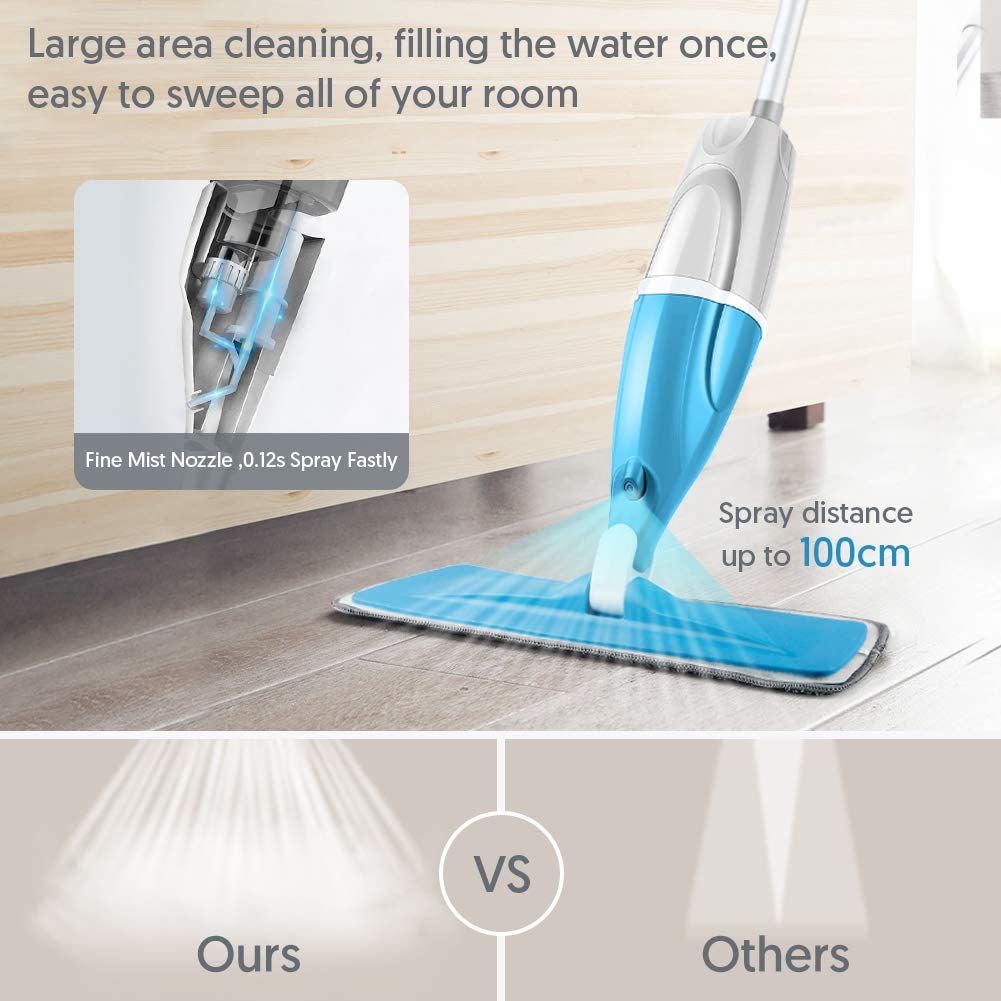 SUPTREE Microfiber Spray Floor Mop with 3 Washable Pads photo 6