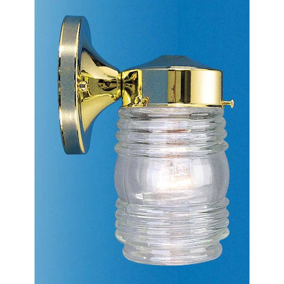 Volume Lighting V1522 1 Light 7" Height Outdoor Wall Sconce - Brass