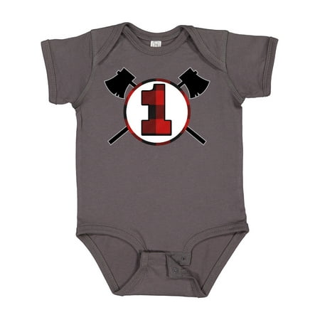 

Inktastic 1st Birthday Buffalo Plaid Lumberjack Gift Baby Boy Bodysuit