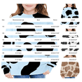 thumbnail image 4 of Coerni Girls Cow Print Sweatshirt Crewneck Long Sleeve Pullovers Casual Baggy Tops for Teen Kids Fall Fashion Daily Wear, 4 of 5
