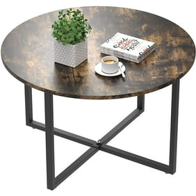 Kojooin Round Coffee Table, Retro Cocktail Table Sofa Table