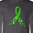 thumbnail image 4 of Inktastic Mental Health Awareness Ribbon with Green Hearts Long Sleeve T-Shirt, 4 of 5