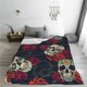 thumbnail image 5 of Balery Roses Skulls Manta de Felpa Suave y Acogedora – Cobija de Franela Aterciopelada para Cama, Lavable y Cálida para Sofá, Mascotas, Transpirable-80"x60", 5 of 7