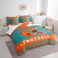 thumbnail image 3 of jejeloiu Football Sport City 7-Piece Twin Bedding Sets,Cyan Orange Bedding Comforter Set For Ball Gamer Reversible, 3 of 8
