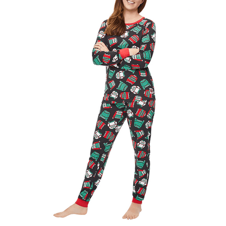 

Sunisery Matching Family Pajamas Sets Christmas PJs Print Long Sleeve Tops and Pants Homewear Jammies Sleepwear Black Mother XL