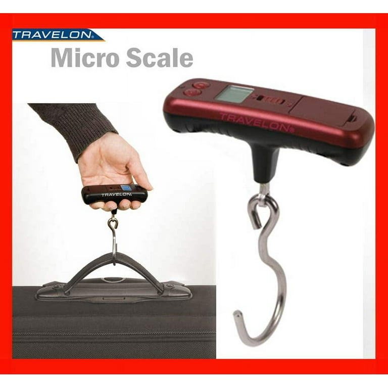 Travelon Micro Luggage Scale Digital Portable Hanging Electronic 110lbs Suitcase
