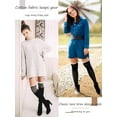 thumbnail image 7 of 4 Pairs Winter Women's Extra Long Button Boot Socks with Lace Trim Over the Knee Thigh High Lace Stockings, 7 of 7