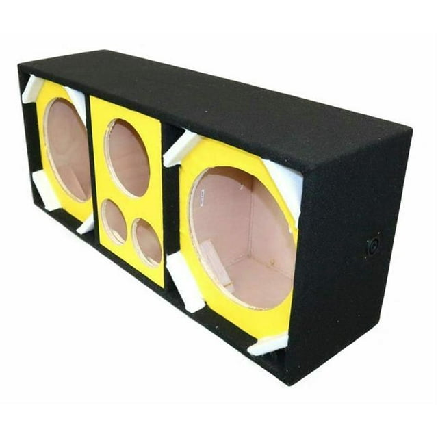 Deejay LED D10T2H1YELLOW Empty Chuchera Speaker Enclosure, Yellow, 1 Count