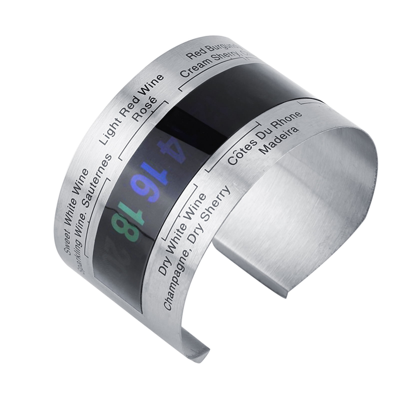 Thermomètre à Vin Sans Pile - Bracelet Capteur Pour Bouteille (acier Inoxydable)