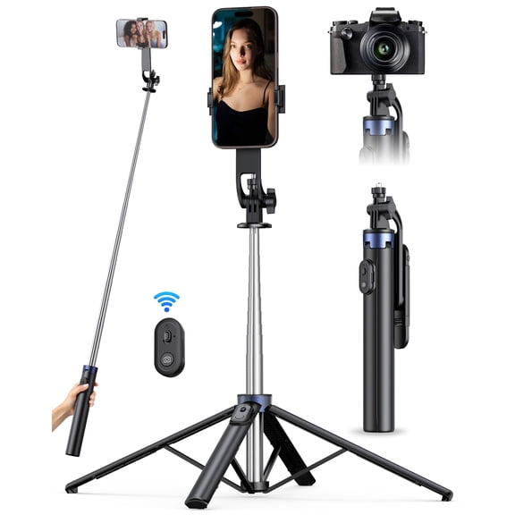 Frsara 71" Extendable Phone Tripod & Selfie Stick with Wireless Remote - Portable Stand for iPhone/Android, Selfie/Video Recording/Vlog