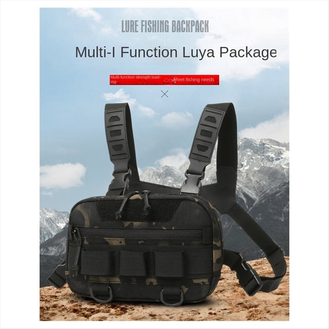 Bolsa de Pecho de Pesca para Hombres Bolsa de Entrenamiento Montañismo Camping Mochila Chaleco de Viaje Al Aire Libre Mochila