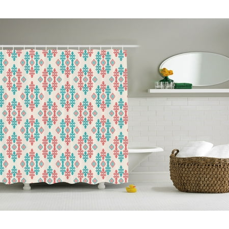 Native American Decor Shower Curtain Set Ethnic Traditional Local Native American Decor Shower Curtain Set Ethnic Traditional Local Navajo Design Bathroom Accessories