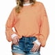 thumbnail image 2 of Camiseta de Larga Extragrande para Mujer, Túnica A Rayas con Bloques de Color, Sudadera Holgada de Otoño con Cuello Redondo Naranja L, 2 of 10