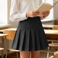 thumbnail image 6 of Girl High Waist Uniform Pleated Skirt Solid Color A Line Short School Skater, 6 of 8
