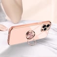 thumbnail image 3 of Compatible with Rose Gold iPhone 14 Pro Max Case for Women Girls Kickstand Ring Holder 360 TPU Rotation Ring Case with Stand Plating Edge Work with Magnetic Mount Slim Luxury Case, Pink, 3 of 16