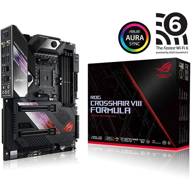 Asus Rog X570 Crosshair Viii Formula Atx Motherboard With Pcie 4 0 On Board Wifi 6 802 11ax 5 Gbps Lan Usb 3 2 Sata M 2 Node And Aura Sync Rgb Lighting Walmart Com Walmart Com