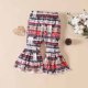 thumbnail image 4 of Conjunto De Algodón Con Cuello Redondo Para Niñas, Manga Corta, Pantalón Informal Con Estampado De Vaca, Conjunto De Pantalones Acampanados Odeerbi  LM103-7307, 4 of 7