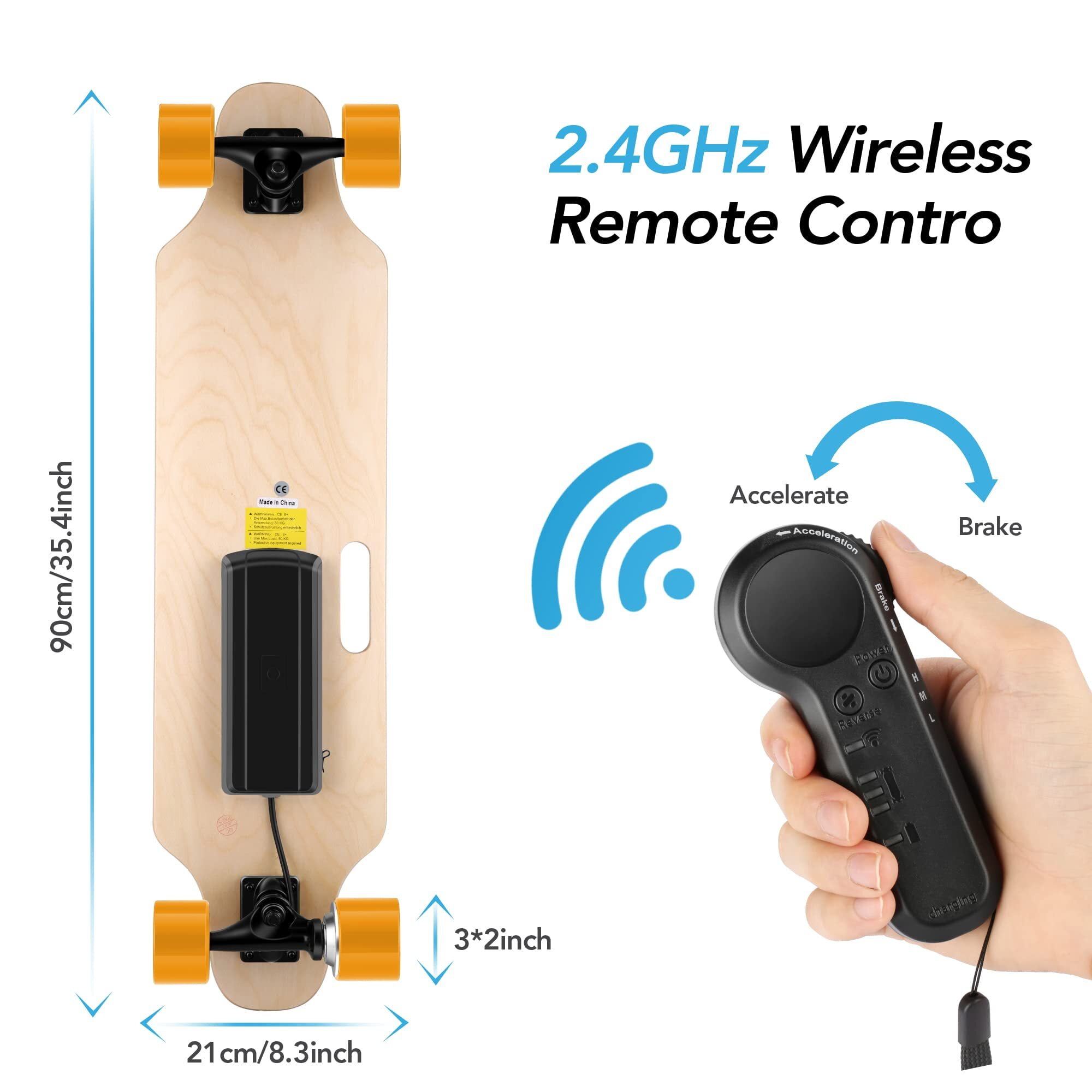 Caroma Electric Skateboard with 350W Motor, 12.4MPH Speed Caroma Electric Skateboard with 350W Motor, 12.4MPH Speed