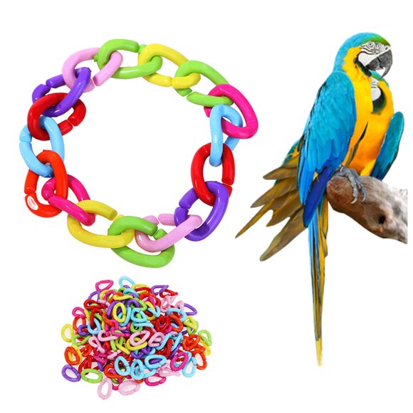 pitrice 100Pcs Parrot Plastic Chains Bird Toys DIY Pet Biting Toys Bird Accessories