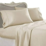 Egyptian Bedding Luxurious Rayon from Bamboo Sheet Set - California King Size Beige 600 Thread Count Cotton Sheet Set (Deep Pocket)
