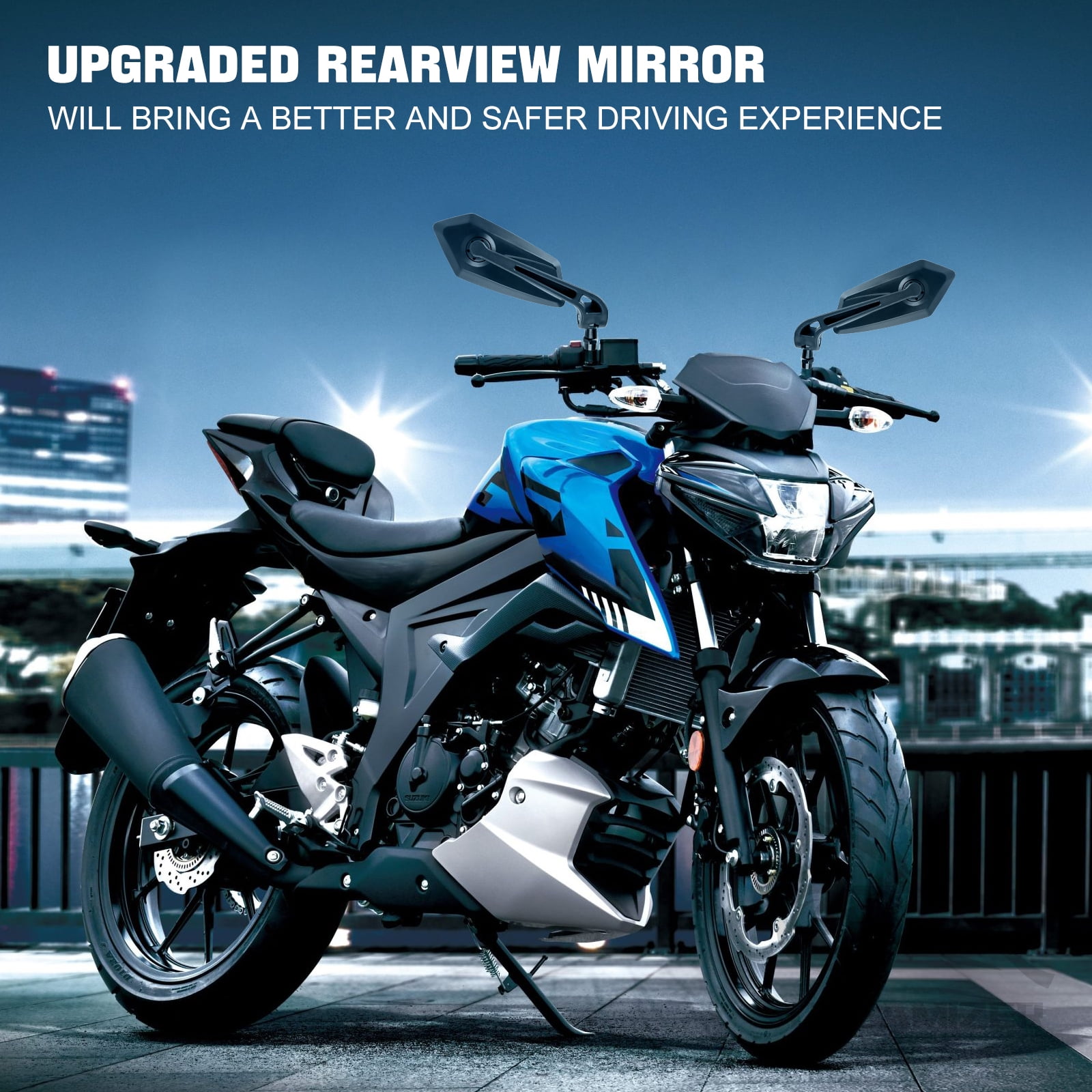 Motorcycle Rear View Mirror Moto Cycling Clear Wide Range Back Sight Rearview Reflector Adjustable Handlebar Left Right Mirror