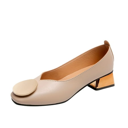 

Vedolay Autumn Shoes Thick And Women s Summer Casual Boots Heel Low Winter Heel Shallow Spring Women s Women Dress Shoes Casual(Beige 6.5)