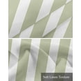 thumbnail image 6 of Sage Green Stripe Linen Curtain Valance for Bedroom/Bathroom/Kitchen/Living/Dining Room Window,Contemporary Boho White Minimalist Geometric Pocket Topper Drapes Decorative Cafe Drapery Panel 42"x18", 6 of 6
