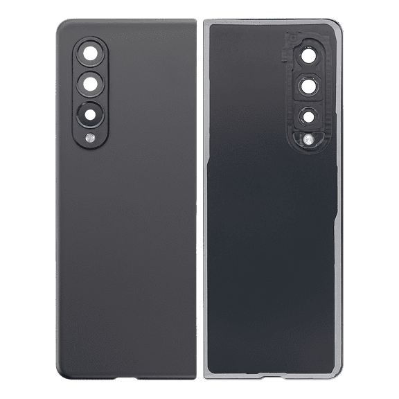 Replacement Back Cover Glass With Camera Lens Compatible For Samsung Galaxy Z Fold 3 5G (F926) (Phantom Black) (Aftermarket Plus)