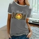 thumbnail image 2 of Camiseta holgada cómoda debajo de la cintura con cuello redondo y estampado elegante para mujer, blusa de manga corta, Tops informales OAVQHLG3B Store lin121212, 2 of 5