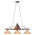 thumbnail image 2 of Traditional Style 56" Racked 3-Light Billiard Pendant Fixture with Glass Shades, 2 of 2