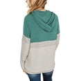 thumbnail image 4 of Women's Color Block Hoodies Fall Long Sleeve Sweatshirt Casual Drawstring Pullover Tops Striped Tunic Shirts, 4 of 5