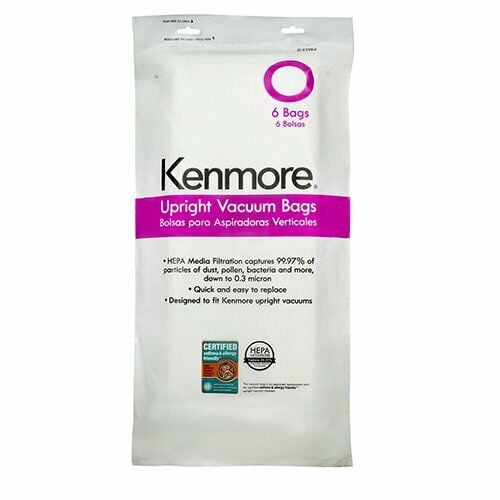 6 Kenmore 53294 Style O HEPA Cloth Vacuum Bags For Upright Vacuum Cleaners 