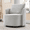Gray, variant on 29.9" Swivel Barrel Chair, 360° Upholstered Swivel Chair with Curved Design for Living Room, Bedroom, Office and Hotel, Gray