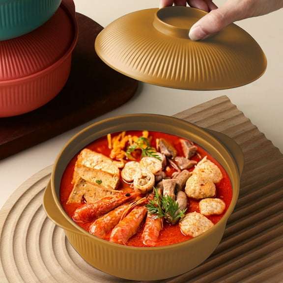 Nkmbld Ramen Noodle Bowls Microwavable Reusable Lightweight Salad Bowls for Rice Soup Snack Fruit Serving Bowls, Yellow