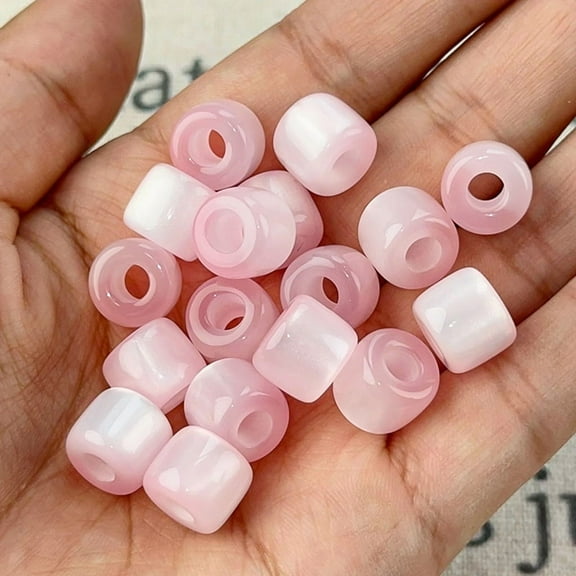 ERDOUY 100 Pcs Large-Hole Resin Beads, Assorted Spacer Craft Beads for Jewelry Making, Bracelets & Necklaces, Light Pink