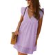thumbnail image 1 of VISgogo Vestido casual para mujer, manga voladora, cuello en V, ahuecado, color sólido, suelto, vestidos acampanados VISgogo moda, 1 of 3